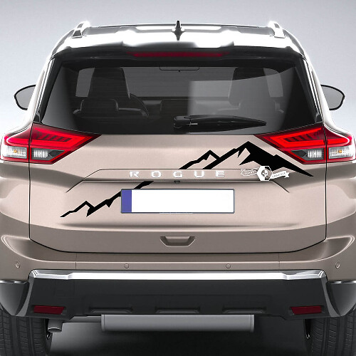 Mountains Nissan Rogue Rear Bumper Vinyl Decal Sticker Graphic
