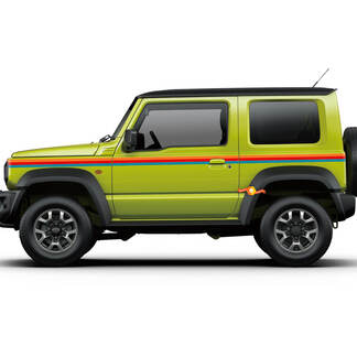 2X Suzuki JIMNY three Color Stripes Side Doors decal sticker graphics
