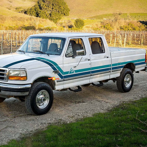 Twin Vintage Side Stripes Vinyl Decal for Musclecar F-250