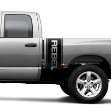 Rebel Lettering Graphic Stripe Rear Side Sticker Decal For Dodge Ram Power Wagon 3