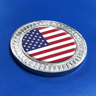 3D Badge US USA Flag Metal Aluminum Emblem
 1