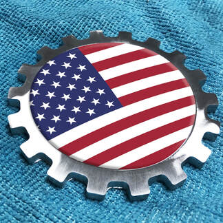 USA US Flag Metal Aluminum Badge Bedside Gear Emblem Aluminium
 1