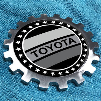 Toyota Grey Vintage Metal Aluminum Badge Bedside Gear Emblem Aluminium
 1