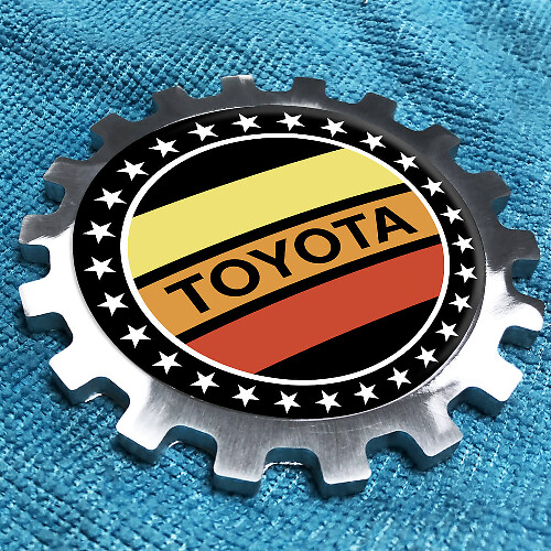 Toyota Vintage Metal Aluminum Badge Bedside Gear Emblem Aluminium
 1