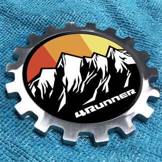 Toyota 4Runner Mountains Vintage Metal Aluminum Badge Bedside Gear Emblem Aluminium
