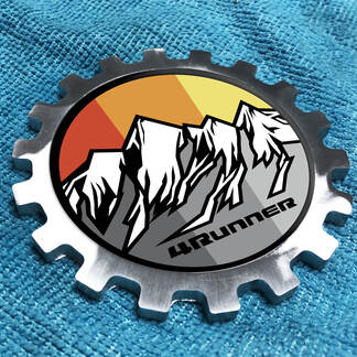 Toyota 4Runner Grey Mountains Vintage Metal Aluminum Badge Bedside Gear Emblem Aluminium
 1