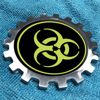 Lime Biohazard Logo Metal Aluminum Badge Bedside Gear Emblem Aluminium
 1