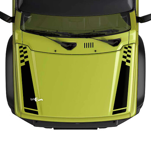 Flag Checkered Racing Bonnet Stripe Decal Sticker Graphics 2 For Suzuki JIMNY