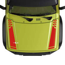 Flag Checkered Racing Bonnet Stripe Decal Sticker Graphics 2 For Suzuki JIMNY 2