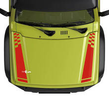 Suzuki JIMNY Hood Stripes Checkered Flag decal sticker graphics
 2