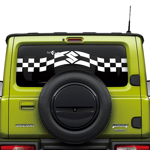 Suzuki JIMNY Rear Window Stripes Checkered Flag decal sticker graphics
