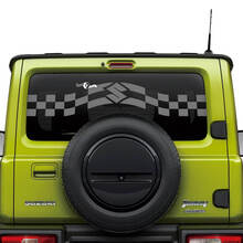 Suzuki JIMNY Rear Window Stripes Checkered Flag decal sticker graphics
 3