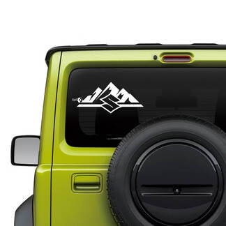 Suzuki JIMNY Rear Window Logo Mountains decal sticker graphics
