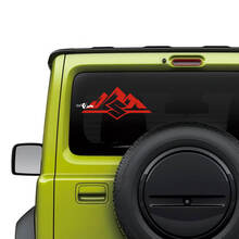 Suzuki JIMNY Rear Window Logo Mountains decal sticker graphics
 2