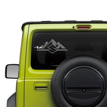 Suzuki JIMNY Rear Window Logo Mountains decal sticker graphics
 3