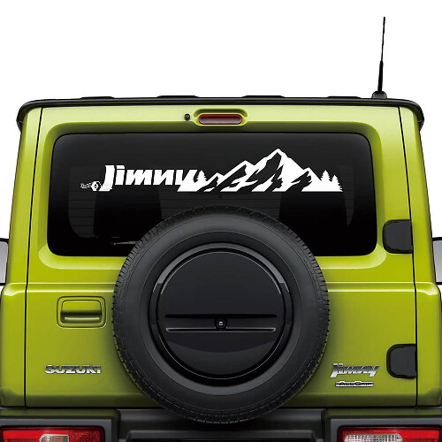 Montagnes Lettrage Autocollant Graphique Pour Vitre Arrière Suzuki JIMNY