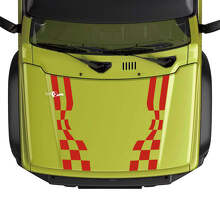 Flag Checkered Racing Bonnet Stripe Decal Sticker Graphics For Suzuki JIMNY 2