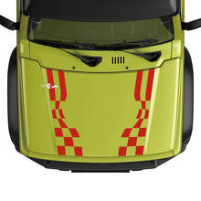 Suzuki JIMNY Hood Stripes Checkered Flag decal sticker graphics 2
 2