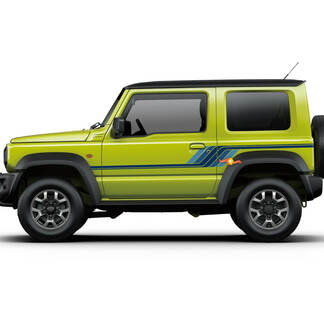 Suzuki JIMNY Vintage Retro Blue Stripes Doors decal sticker graphics
