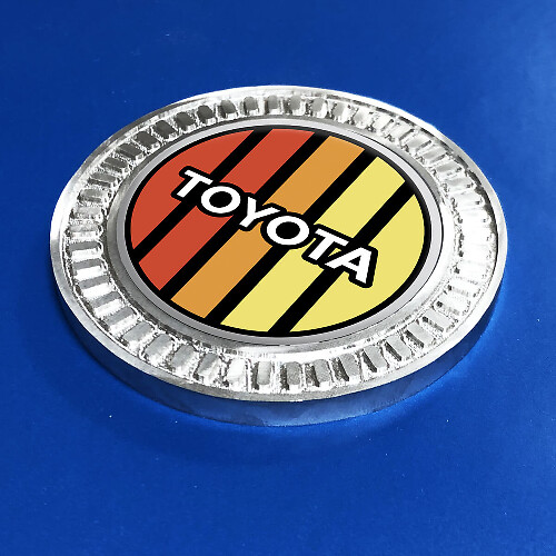 3D Badge Toyota Vintage TRD Retro Heritage Racing Stripes Metal Aluminum Emblem
