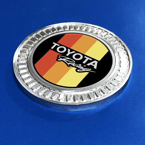 3D Badge Toyota Racing Vintage TRD Retro Heritage Racing Stripes Metal Aluminum Emblem
