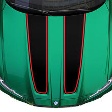 Hood and Trunk CS CSL style with outline stripe for BMW M4 M3 G82 G83 M Performance vinyl decal sticker
 2
