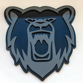 Angry Grizzly Bear Custom 3D Badge Fender Badges Emblem 2
 1