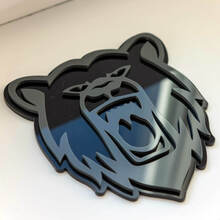 Angry Grizzly Bear Custom 3D Badge Fender Badges Emblem 2
 7