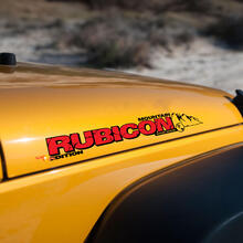 Hood Side Sticker Decal Jeep Rubicon Mountains with Coordinates JL JK CJ TJ YJ
 2