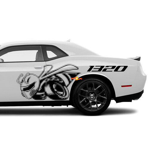 Drag Bee Style 1320 Side Vinyl Decal Sticker for Dodge Challenger 2015-2023