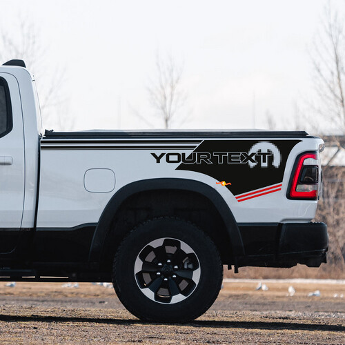 Custom Lettering Mopar Style Bedside Vinyl Decal Sticker for Dodge Ram 1500