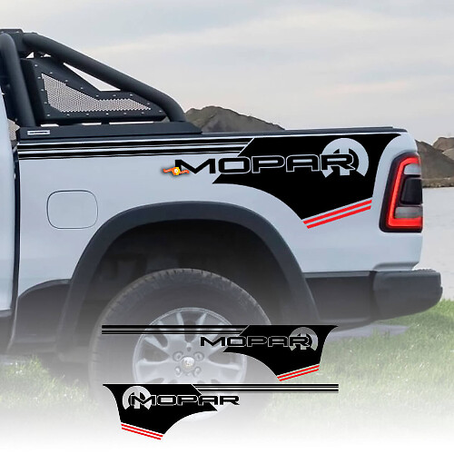 Mopar Style Bedside Vinyl Decal Kit for Dodge Ram