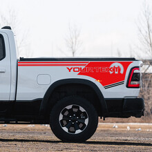 Custom Lettering Mopar Style Bedside Vinyl Decal Sticker for Dodge Ram 1500_3