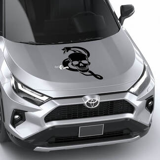 Snake with Skull Universal Hood Vinyl Decal Graphic Sticker
