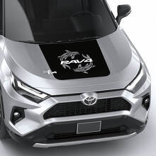 Two Carps and Rav4 Logo Hood Vinyl Decal Sticker for Toyota RAV4_2