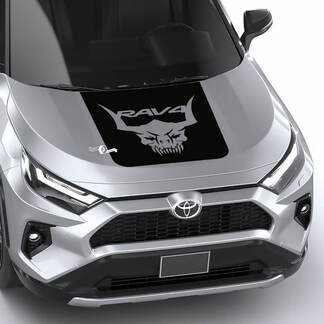 Skull design with Horns RAV4 Hood Vinyl Decal Graphic Sticker fit to Toyota RAV4
