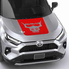 Skull design with Horns RAV4 Hood Vinyl Decal Graphic Sticker fit to Toyota RAV4
 2