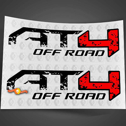 AT4 Off Road Distressed Side Vinyl Decals Set for GMC Sierra 1500