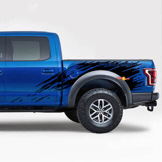 Side Bedside Splash Decal Graphic fit to Ford F150 Raptor Roush Package
