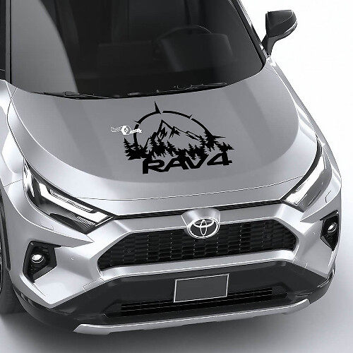 Mountain Forest Landscape Hood Vinyl Decal Sticker for Toyota RAV4