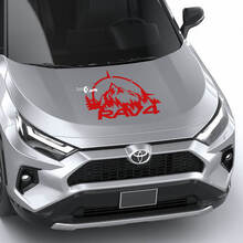 Compass with Mountains Trees RAV4 Hood Vinyl Decal Graphic Sticker fit to Toyota RAV4
 2