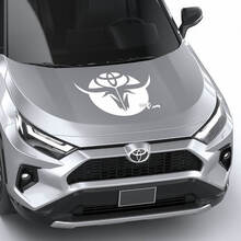 Bull Skull and Toyota Logo Hood Vinyl Decal Sticker for Toyota RAV4_2