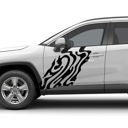 Abstract Door Vinyl Decal Graphic Sticker For Toyota RAV4