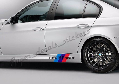 M Power Style Side Skirt Vinyl Decal Pair for BMW