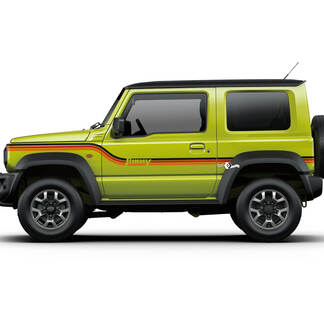 Pair Suzuki JIMNY Side Stripes Doors Front Fender Rear Fender decal Logo Lines sticker graphics 2 Colors
