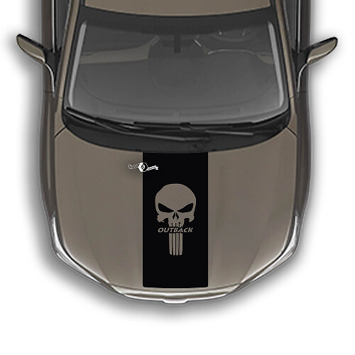 Hood Stripe Punisher Vinyl Decal Graphics Sticker fit to Suba Outback
