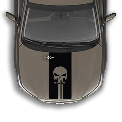 Hood Stripe Punisher Vinyl Decal Graphics Sticker fit to Suba Outback 2
 1