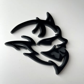 Custom 3D Badge Demon Dodge Charger Challenger logo Fender Badges Emblem Gray vs Black
