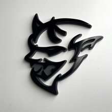 Custom 3D Badge Demon Dodge Charger Challenger logo Fender Badges Emblem Gray vs Black
 4