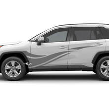 Side Wave stripes Graphic Vinyl Decal Graphic Sticker fit to Toyota RAV4
 3